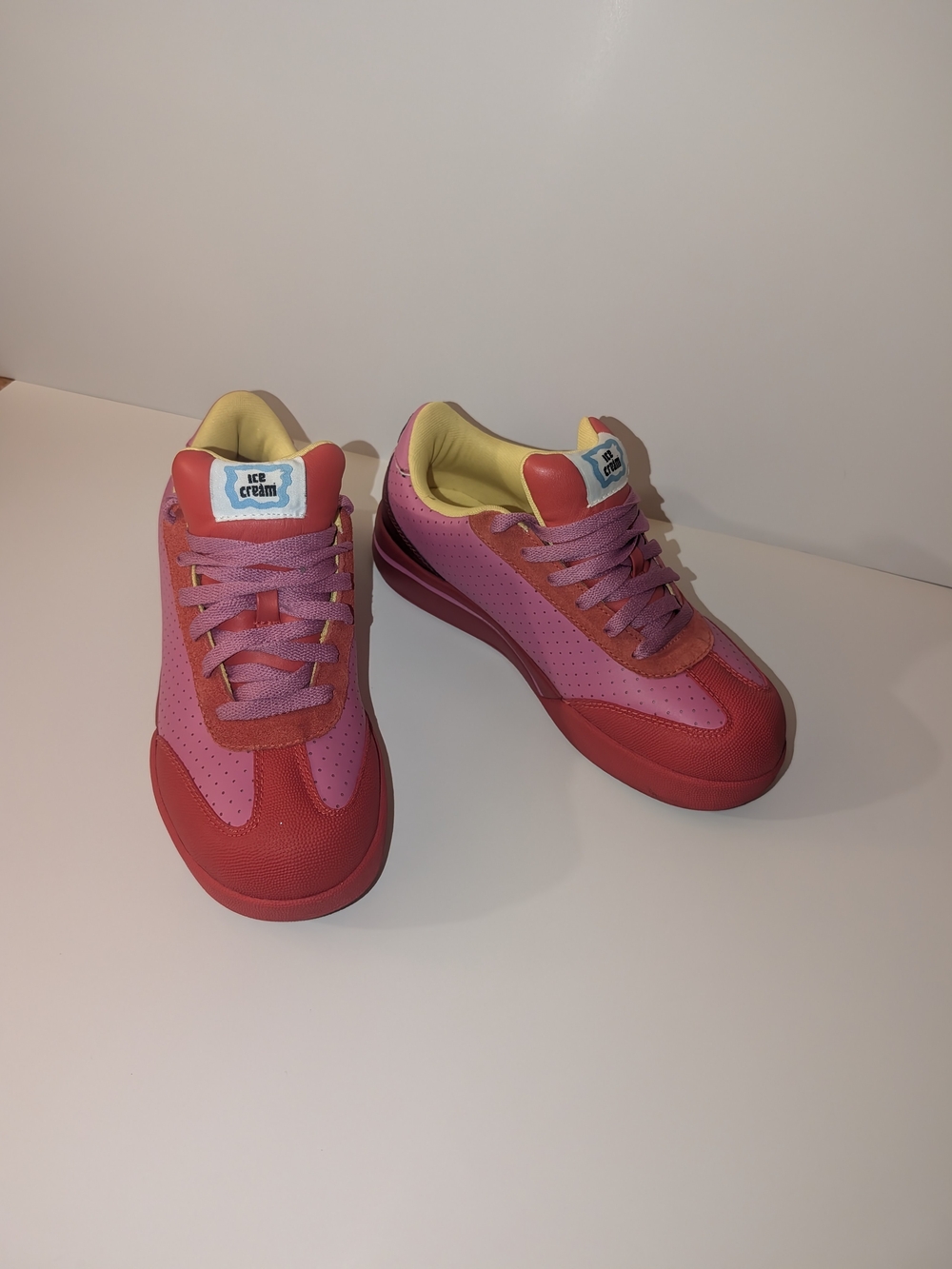 Billionaire Boys Club Ice Cream Pink Lemonade Sneakers with Yellow